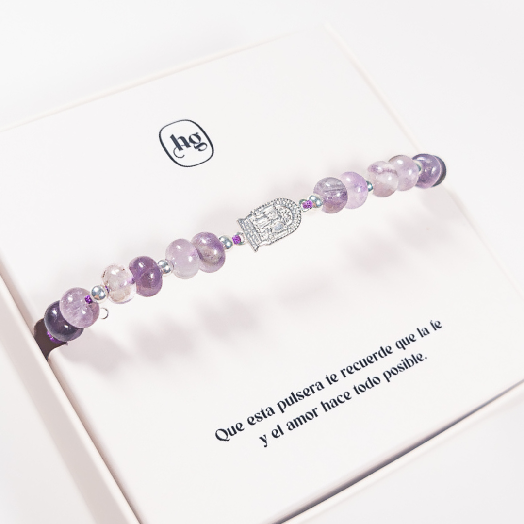 Pulsera Señor de los Milagros - Amatista