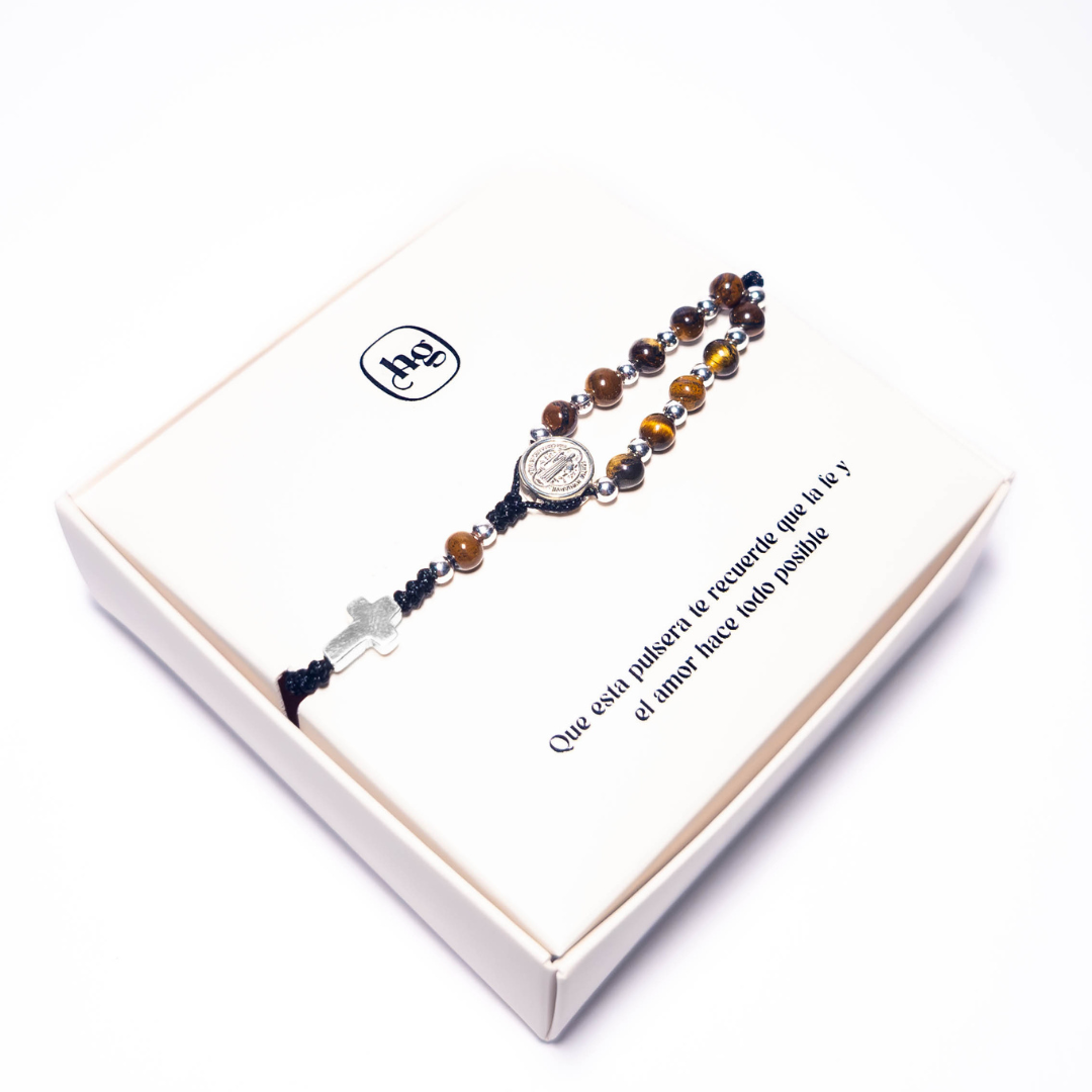 Pulsera Denario San Benito - Ojo de Tigre