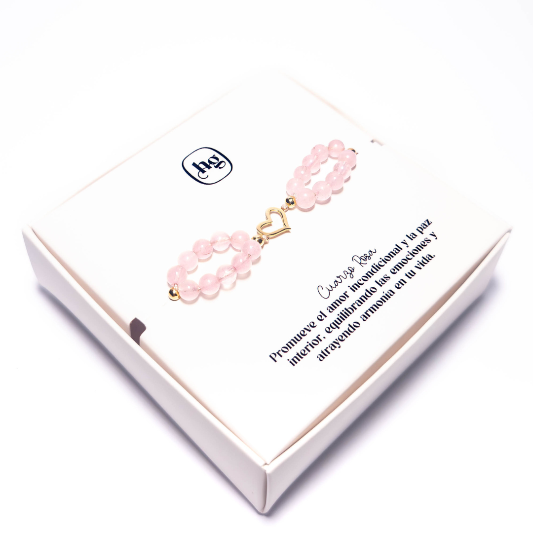 Pulsera Amor Propio - Cuarzo Rosa - Oro 18k