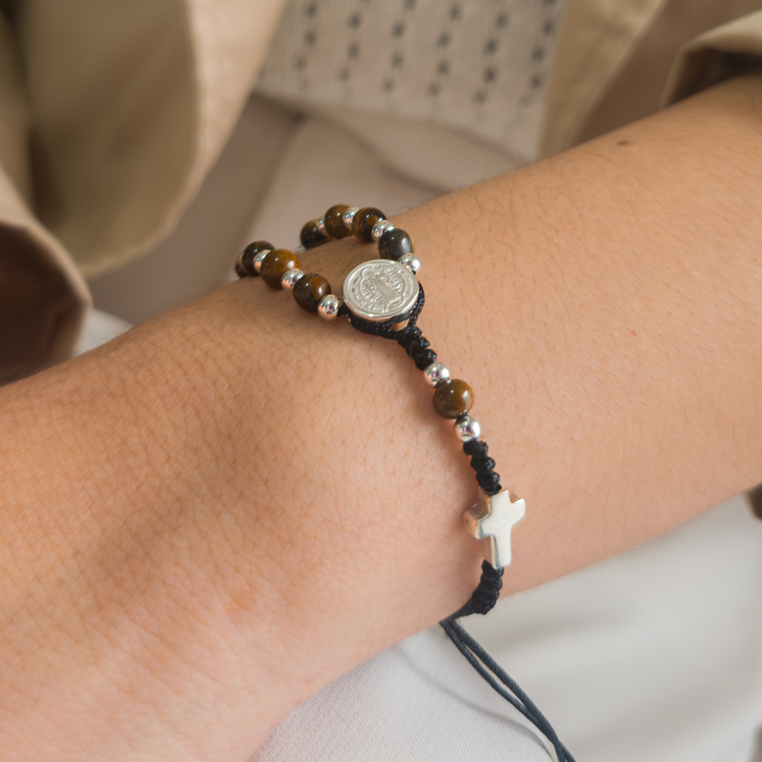 Pulsera Denario San Benito - Ojo de Tigre