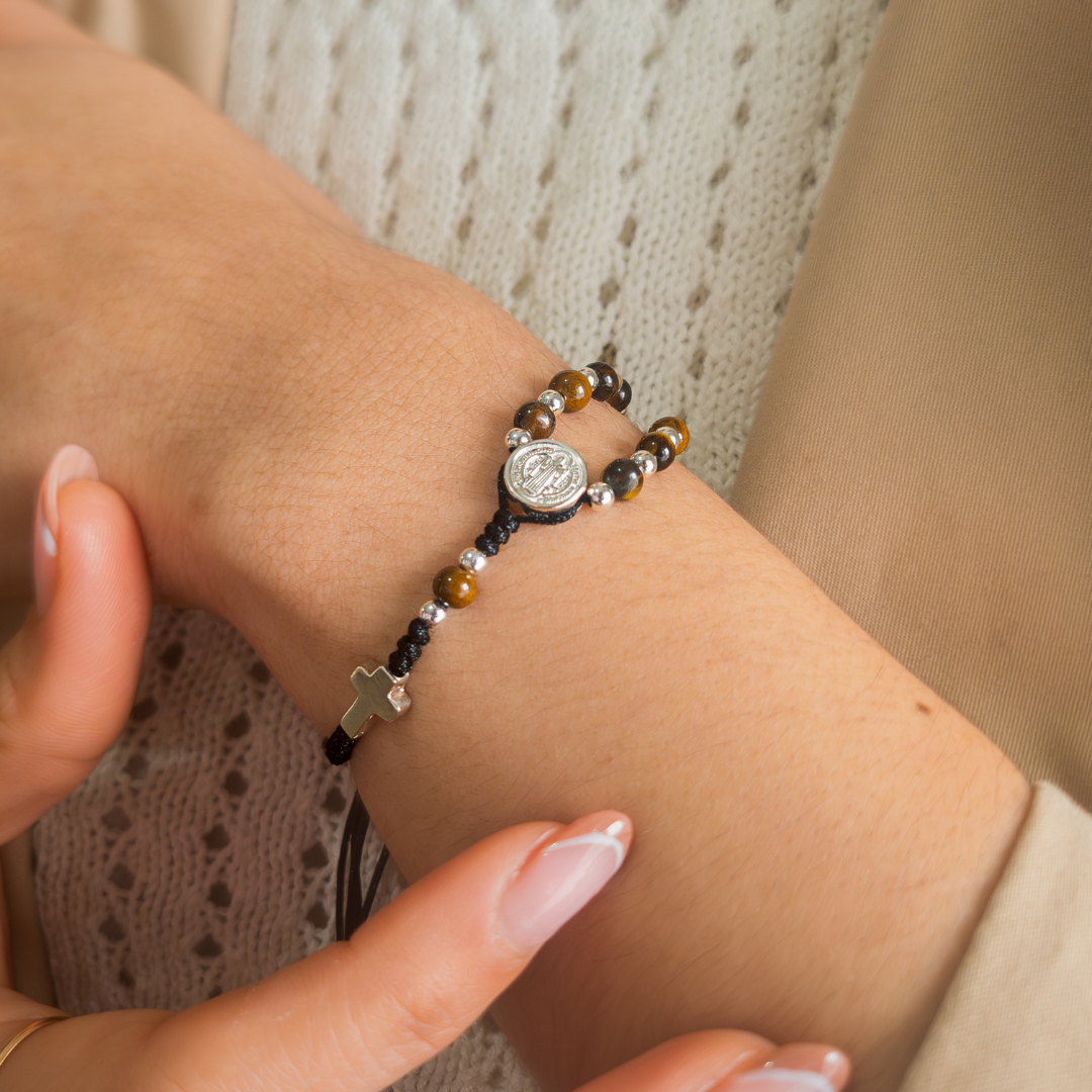 Pulsera Denario San Benito - Ojo de Tigre
