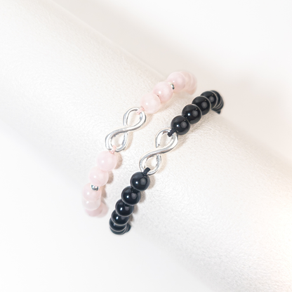Dúo Amor & Fuerza Infinita - Cuarzo Rosa + Onix