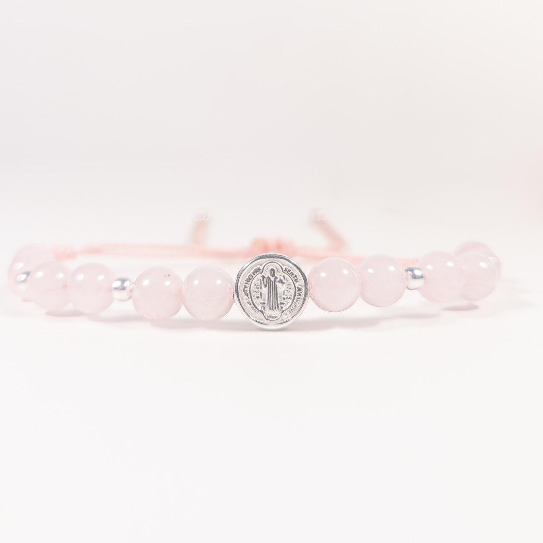 Pulsera San Benito - Cuarzo Rosa