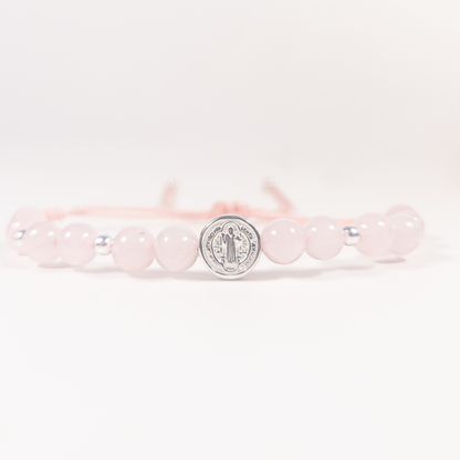 Pulsera San Benito - Cuarzo Rosa