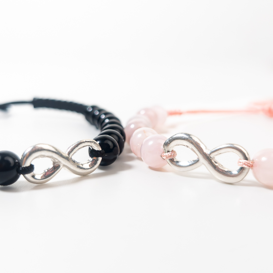 Dúo Amor & Fuerza Infinita - Cuarzo Rosa + Onix