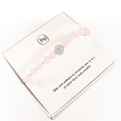 Pulsera San Benito - Cuarzo Rosa