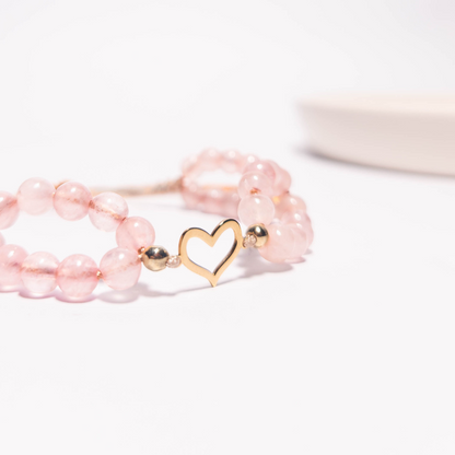 Pulsera Amor Propio - Cuarzo Rosa - Oro 18k