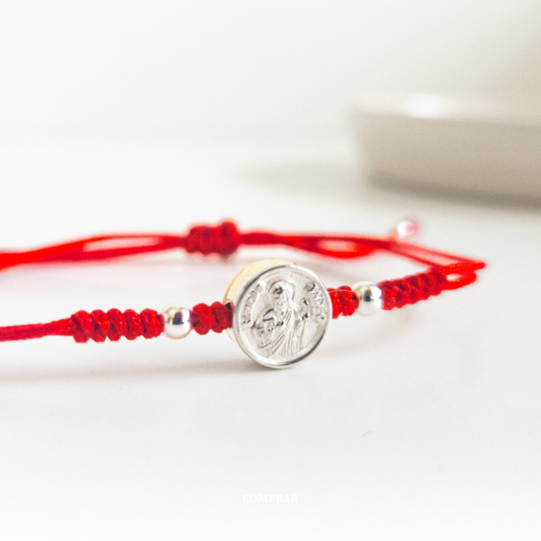 Handmade Red Saint Jude Bracelet - Adjustable Pulsera De San Judas Tadeo, Made In Mexico