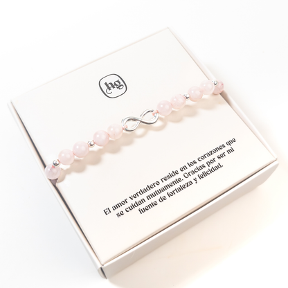 Pulsera Amor Infinito - Cuarzo Rosa