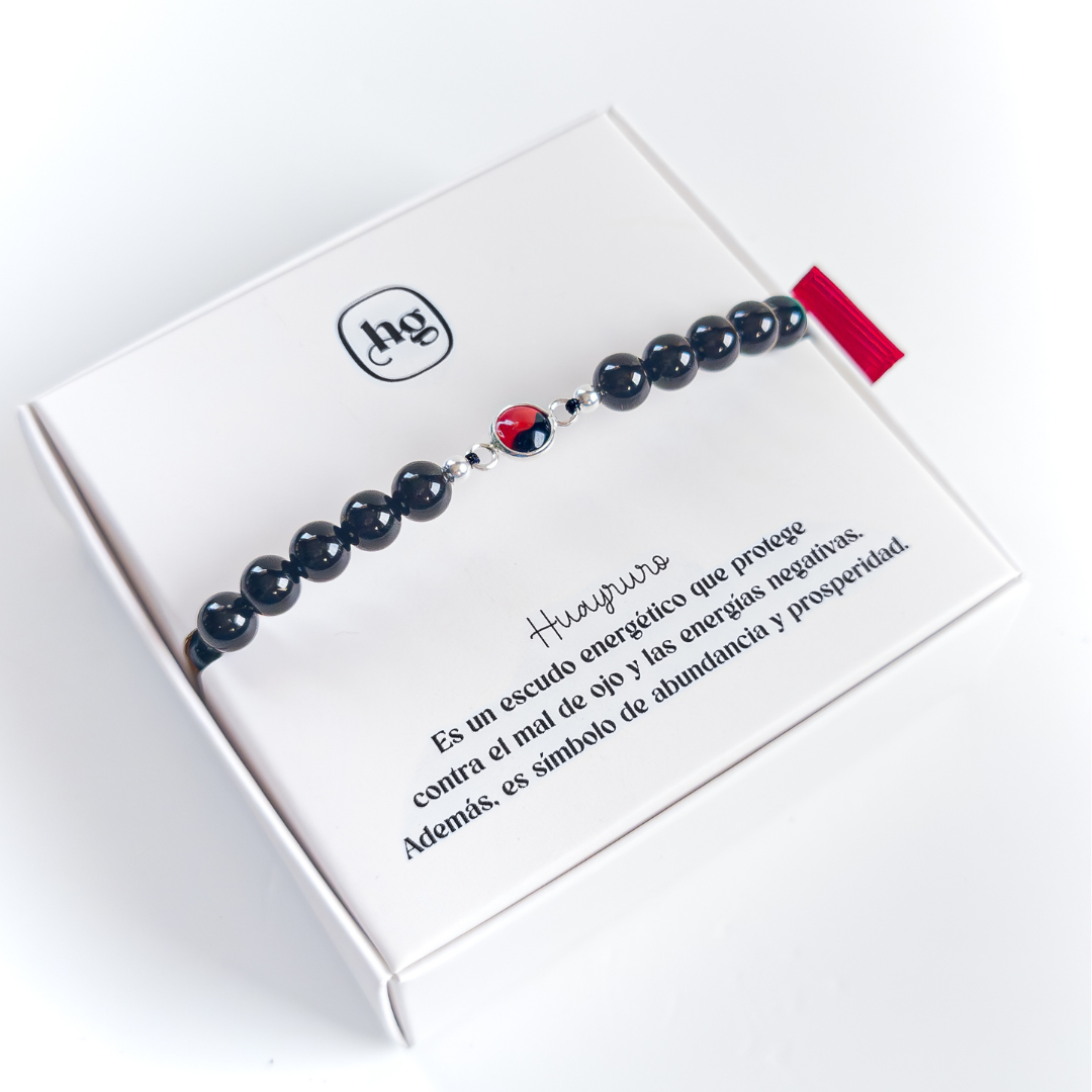 Pulsera Huayruro - Turmalina Negra