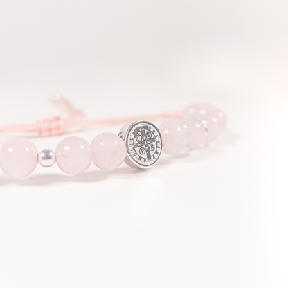 Pulsera San Benito - Cuarzo Rosa
