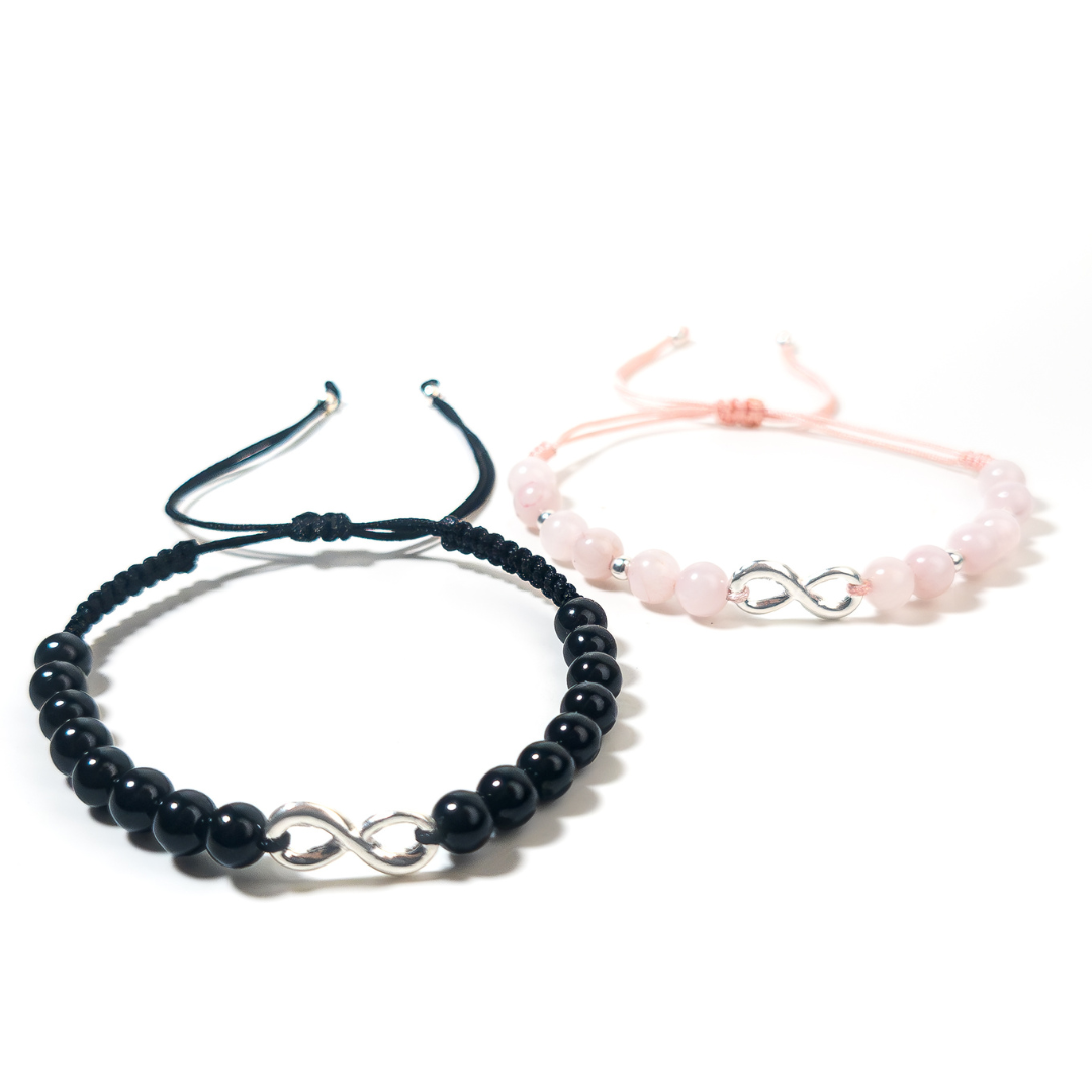 Dúo Amor & Fuerza Infinita - Cuarzo Rosa + Onix