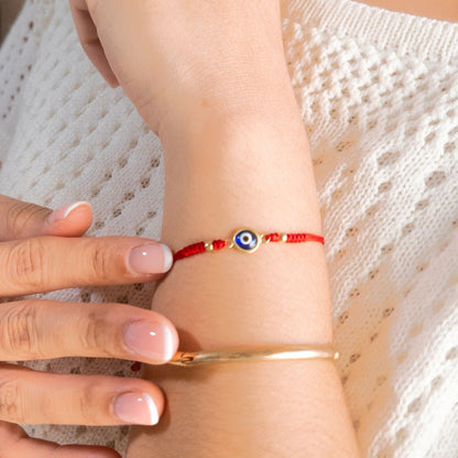 Pulsera Ojo Turco Azul - Oro 18k