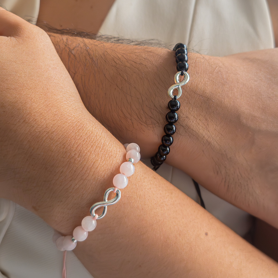 Dúo Amor & Fuerza Infinita - Cuarzo Rosa + Onix