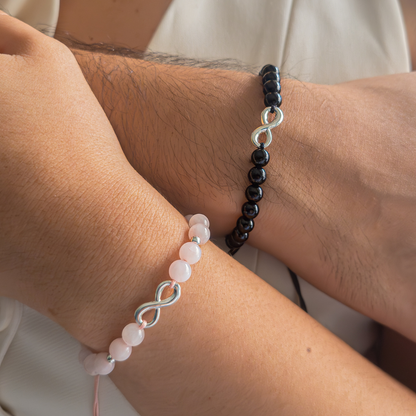 Dúo Amor & Fuerza Infinita - Cuarzo Rosa + Onix